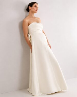 Ivory Satin Wedding Dress
