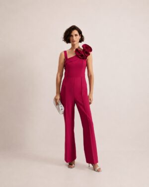 One Shoulder Ruffle Jumpsuit