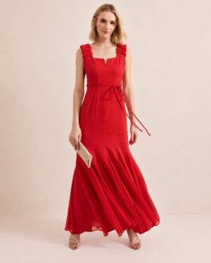Red Strappy Maxi Dress